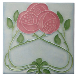 Repro Art Nouveau Blommor Kakelplatta