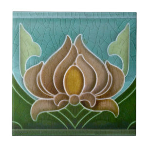 Repro Art nouveau Faux Relief Stylief Blommigt Kakelplatta