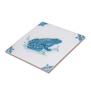 Repro Blue - White Flog Delft Tile Kakelplatta
