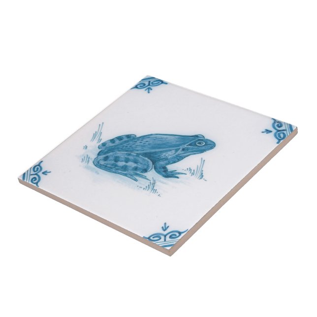 Repro Blue - White Flog Delft Tile Kakelplatta (Sidan)