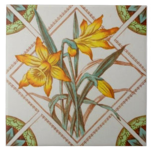 Repro Bright c1900-affodils-programvara Kakelplatta