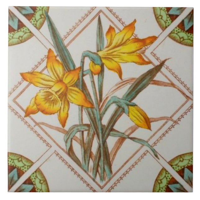 Repro Bright c1900-affodils-programvara Kakelplatta (Framsidan)