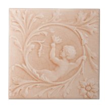 Repro c1880 Minton Faux Relief Cherub Peach Rosa