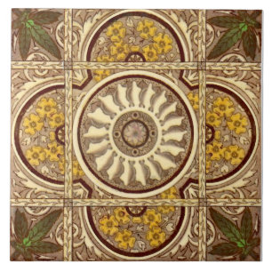 Repro c.1885 Malkin Sunros EastLake Aestthetic Kakelplatta