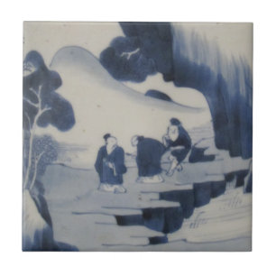 Repro Chinese Push Delft Blue and White Tile Kakelplatta