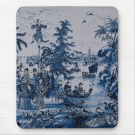 Repro Chinoiserie Delft Blue and White Tile Musmatta