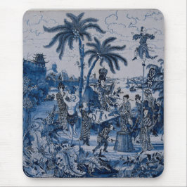 Repro Chinoiserie Delft Blue and White Tile Musmatta