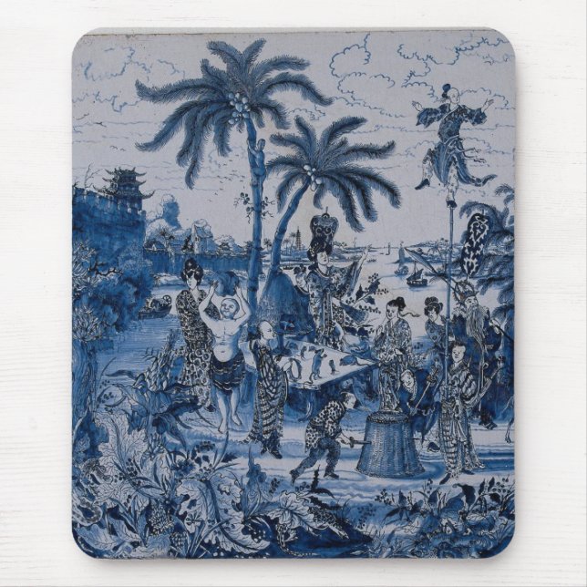 Repro Chinoiserie Delft Blue and White Tile Musmatta (Framsidan)