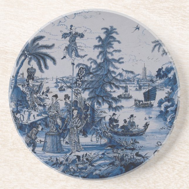 Repro Chinoiserie Delft Blue and White Underlägg (Framsidan)