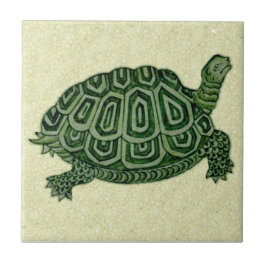 Repro de Morgan Grönt Tortoise Turtle Ceramic Tile Kakelplatta