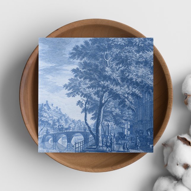 Repro Delft Amsterdam Street Scene Kakelplatta (Repro Delft Amsterdam Street Scene Tile)
