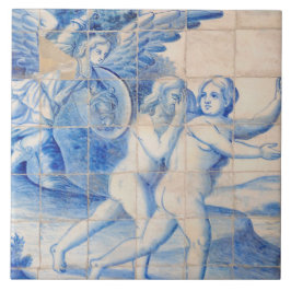 Repro Delft Tile Adam och Kväll Expulsion Kakelplatta