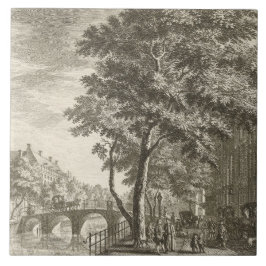 Repro Delft Tile Amsterdam Street Scene Kakelplatta