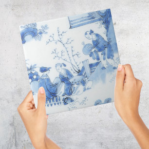 Repro Delft Tile Blue Chinoiserie Kakelplatta