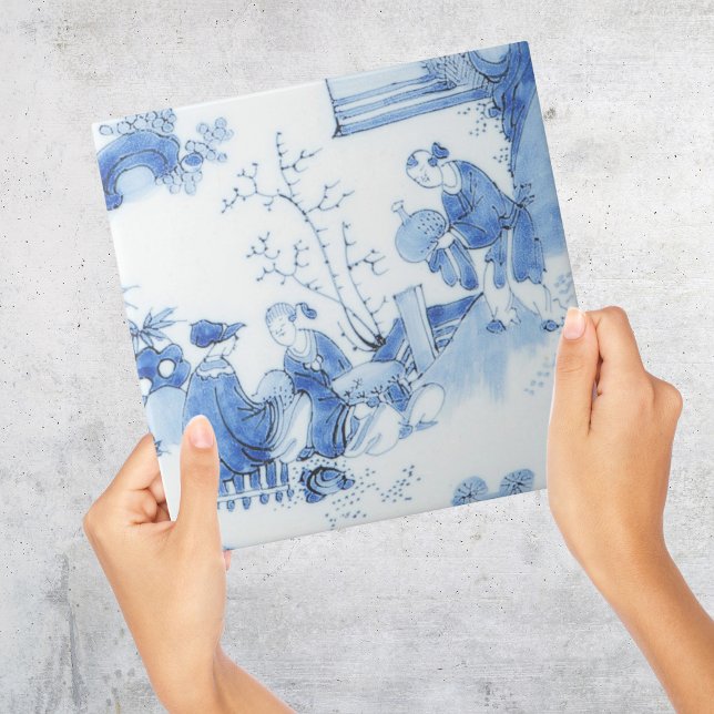 Repro Delft Tile Blue Chinoiserie Kakelplatta (Repro Delft Tile Blue Chinoiserie
)