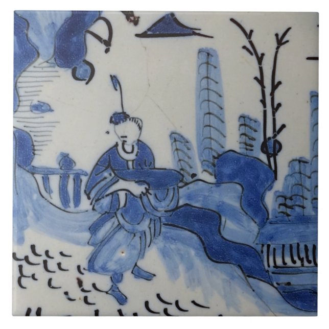 Repro Delft Tile Chinoiserie Kakelplatta (Framsidan)