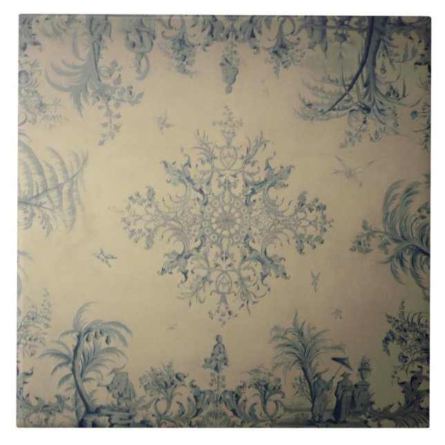 Repro Delft Tile Chinoiserie Picturesque scen Kakelplatta (Framsidan)