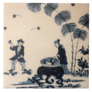 Repro Delft Tile Chinoiserie Witchcraft Kakelplatta