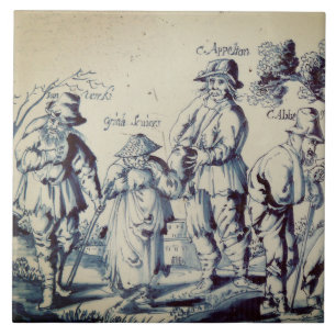 Repro Delft Tile Les Gueux Antique Kakelplatta