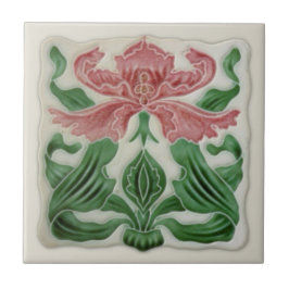 Repro English Art nouveau H.A. Ollivant Tile c.190 Kakelplatta