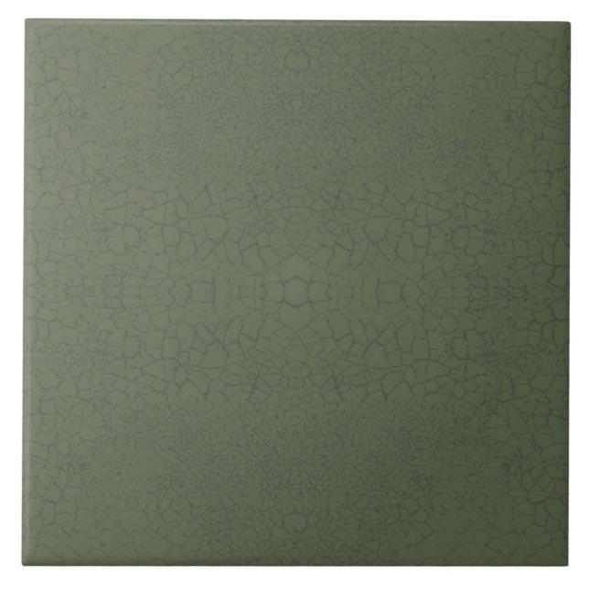 Repro Faux Crackle Glaze Grönt Tile Kakelplatta (Framsidan)