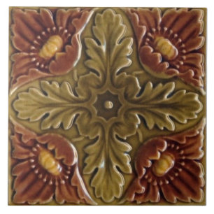 Repro Faux Relief T.R.Boote Majolica Kakelplatta