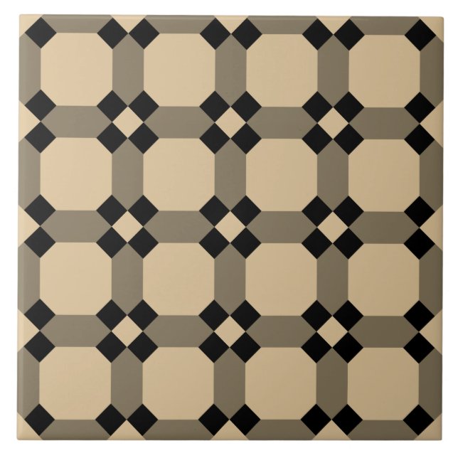 Repro Geometric Azulejos Mosaic Cream Tile Kakelplatta (Framsidan)