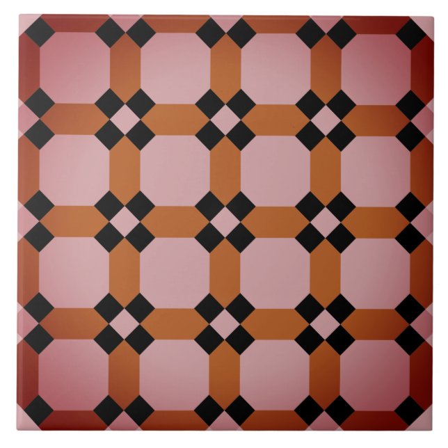 Repro Geometric Azulejos Mosaic Rosa Tile Kakelplatta (Framsidan)