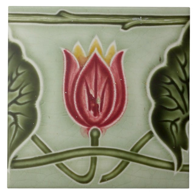 Repro German Art nouveau Jugendstill Frieze Gräns Kakelplatta (Framsidan)