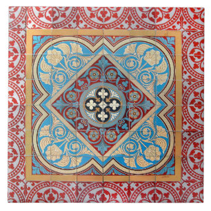 Repro German Geometric Art nouveau Jugendstill Kakelplatta