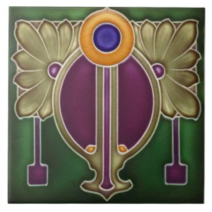 Repro German Jugendstill Art nouveau/Art Deco Kakelplatta