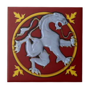 Repro Gothic Rampant Lejonare (ansikte höger) 1 a Kakelplatta