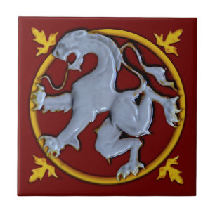 Repro Gothic Rampant Lejonare Tile (Facea Lämnat) Kakelplatta