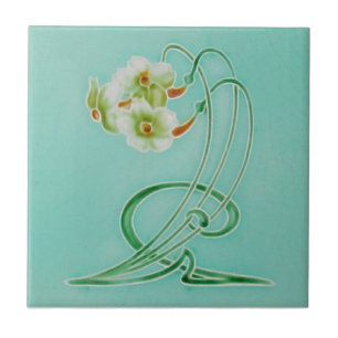 Repro Gracful Henry Richards Art nouveau Nacissus Kakelplatta