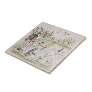 Repro Hyde Park Pond anka London Victorian Tile Kakelplatta