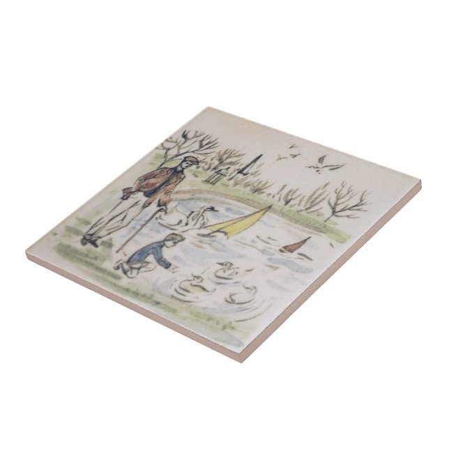 Repro Hyde Park Pond anka London Victorian Tile Kakelplatta (Sidan)