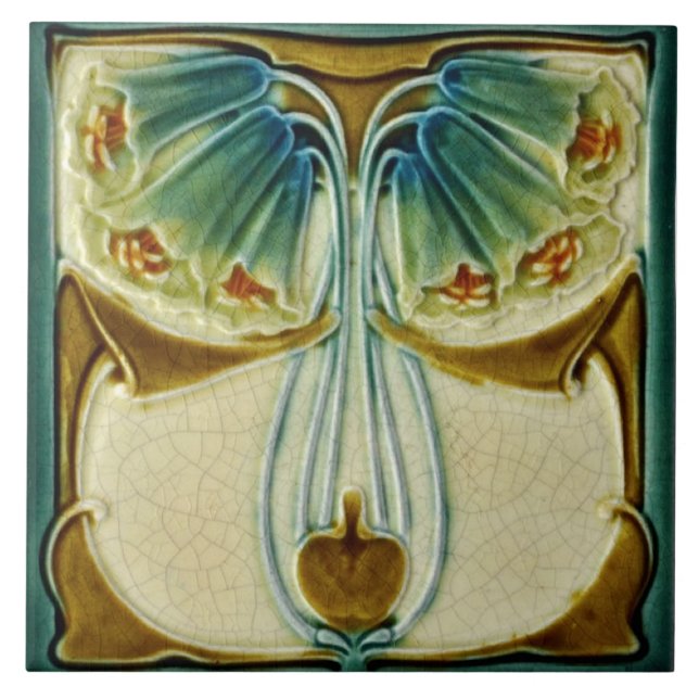 Repro Marsden Art nouveau dekorativ keramisk panel Kakelplatta (Framsidan)