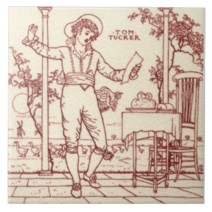 Repro Maw Crane Little Tommy Tucker Nursery Rhyme Kakelplatta