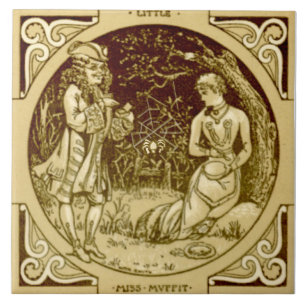 Repro Minton LIttle Miss Muffet Nursery Rhyme Kakelplatta
