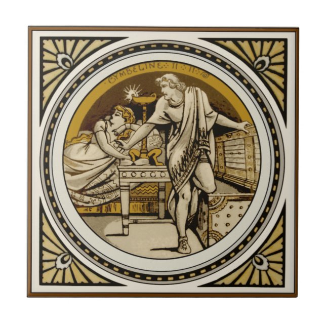 Repro Minton Shakespeare Cymbeline Bild Tile Kakelplatta (Framsidan)