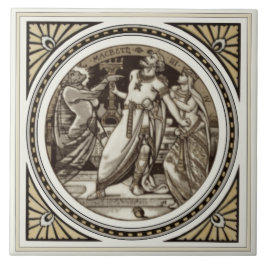Repro Minton Shakespeare Macbeth Literary Tile Kakelplatta