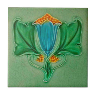 Repro Pilkington Art nouveau Blommigt Kakelplatta