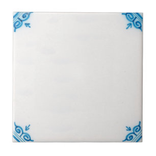 Repro Plain Simple Dutch Delft Blue Kakelplatta