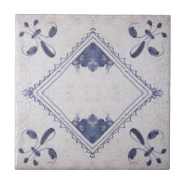 Repro portugisisk Blommigt Blue Azulejos Tile Kakelplatta