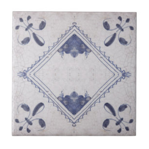 Repro portugisisk Blommigt Blue Azulejos Tile Kakelplatta