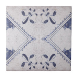 Repro portugisisk Blommigt Blue Azulejos Tile Kakelplatta