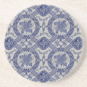 Repro portugisisk Blue Geometric Azulejos-Blommigt Underlägg