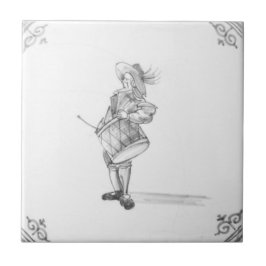 Repro portugisisk Drummer Azulejos Tile Kakelplatta