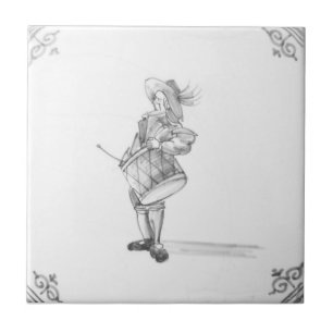 Repro portugisisk Drummer Azulejos Tile Kakelplatta