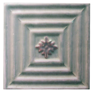 Repro portugisisk Faux Relief Grått Blommigt Tile Kakelplatta